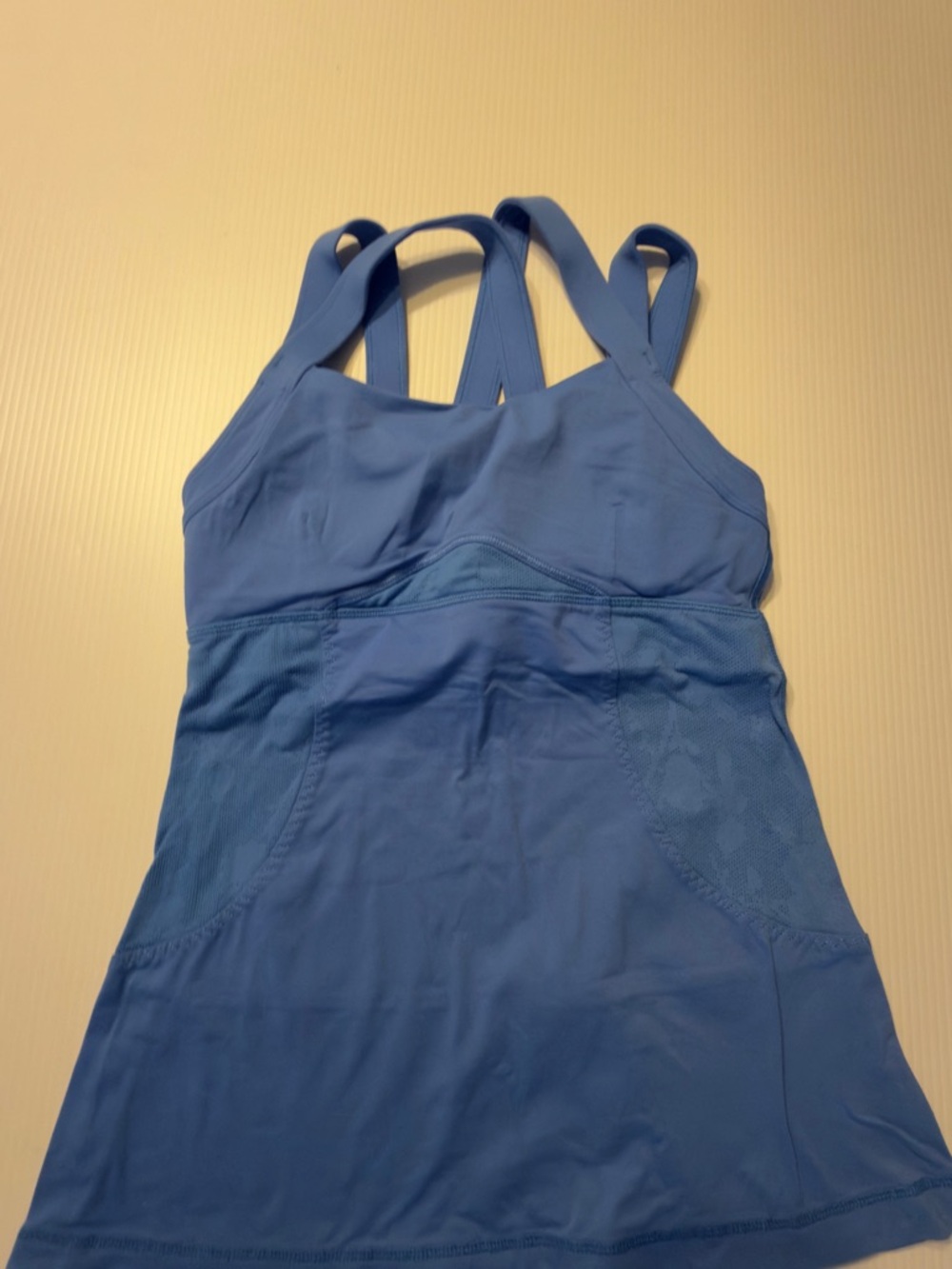 lululemon athletica Light Blue Mesh Performance Tank with pocket